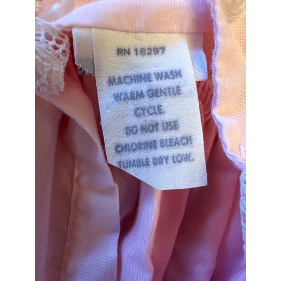 Vintage 80s CL Castor & Co Baby Dress Sz 18 MO Pink Lace Collar Embroidered - Picture 5 of 7
